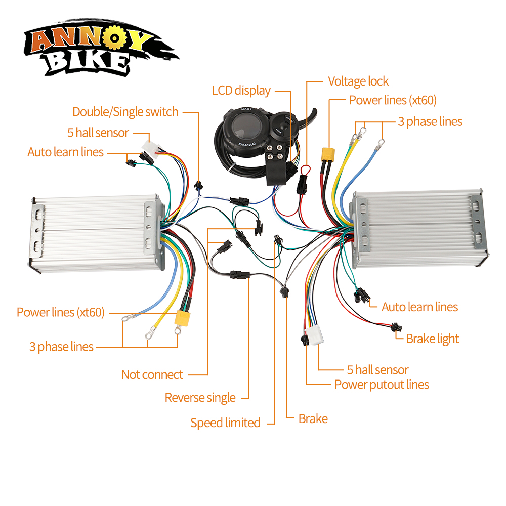48v 60v 72v Daul sürücü kontro - 72V 45A Dual Controller incelemesi ve fiyatı